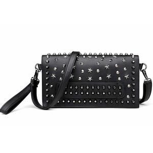 Small Punk Rivet Handbag Purse Clutch Pu Satchel Shoulder Tote xD